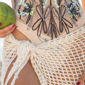 Cala crochet sequin beach cover-up by Airavata
